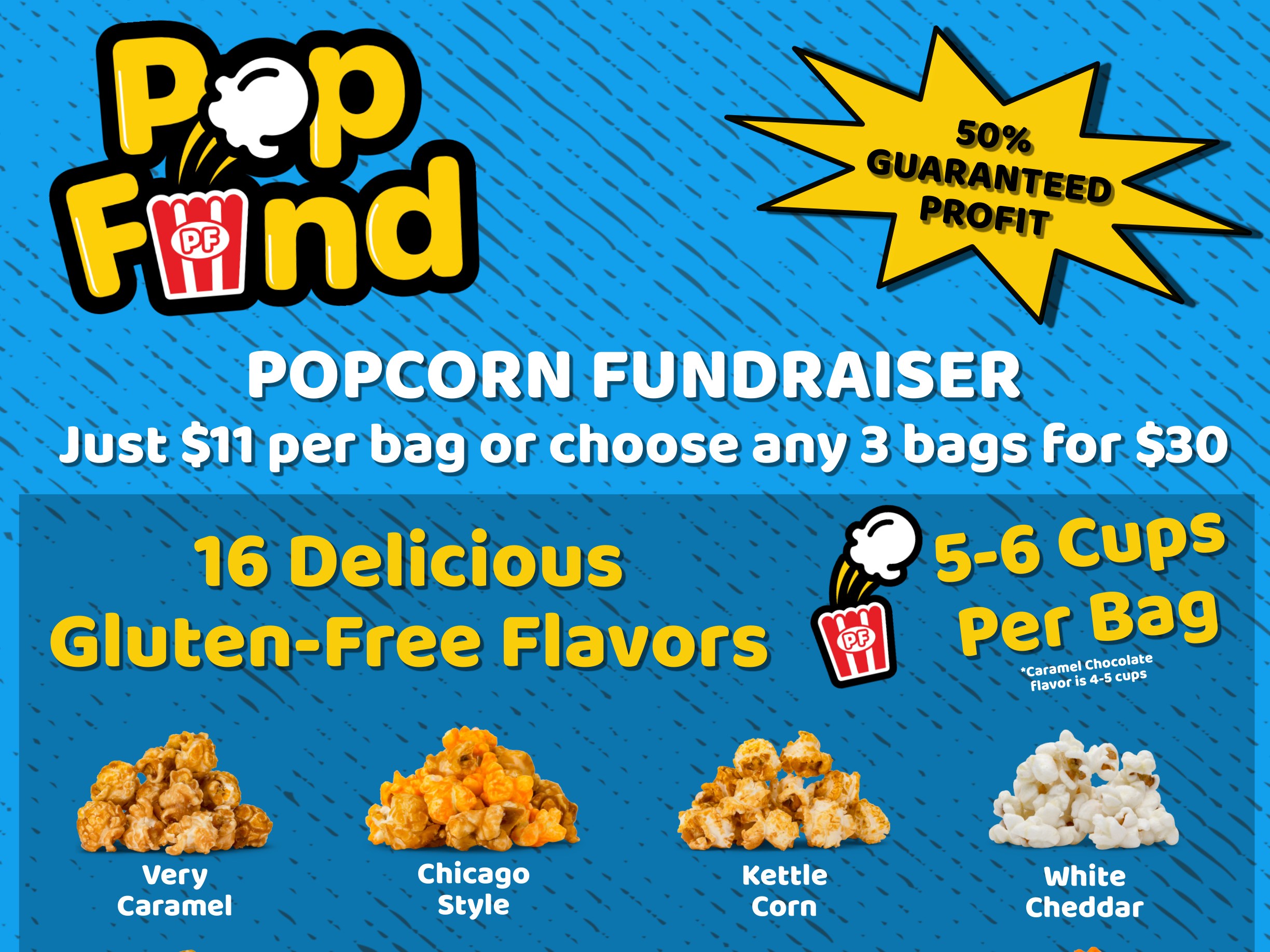 Pop Fund popcorn fundraiser flavors