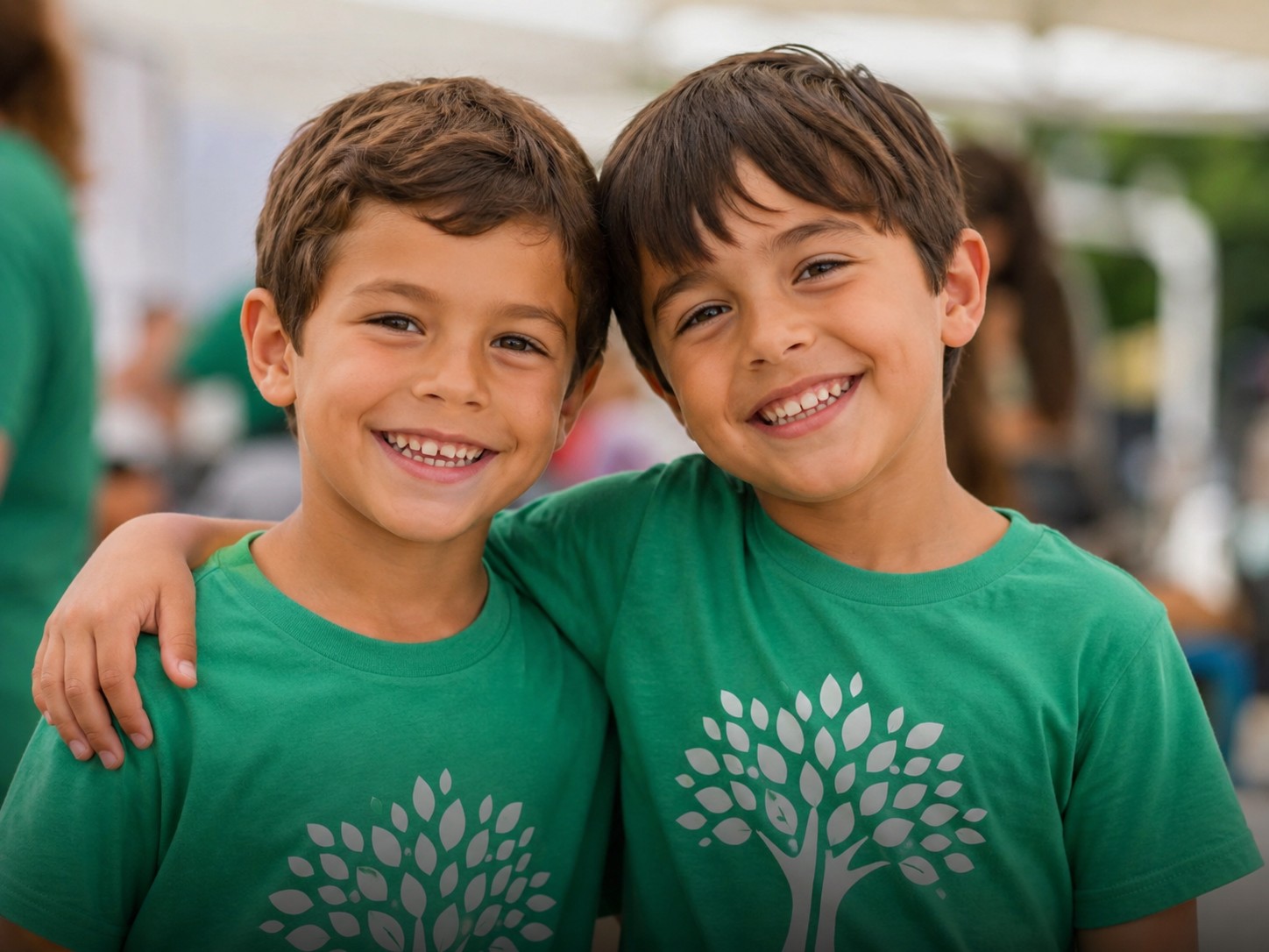 Students and staff at a school fundraiser